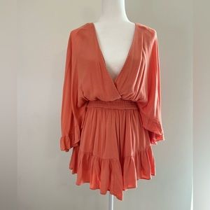 Peachy wide neck line bat winged dress | preloved